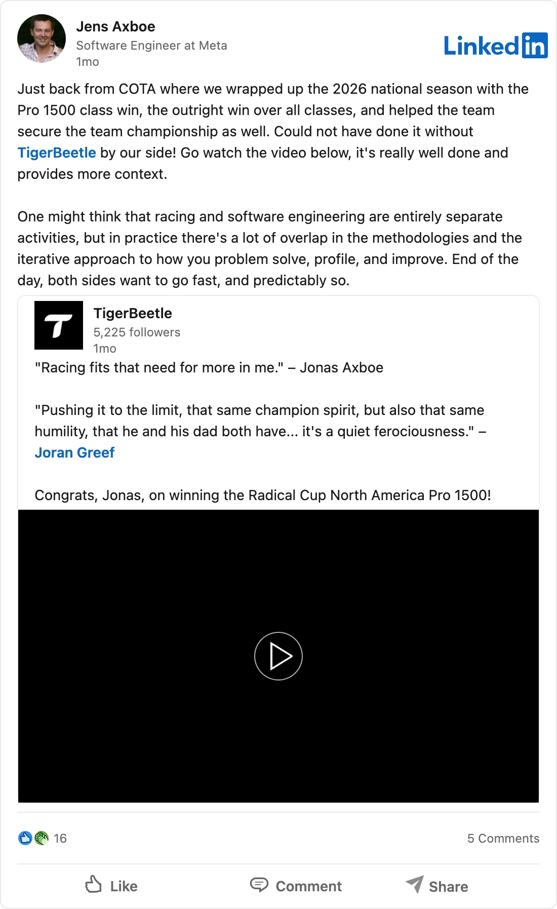 LinkedIn post